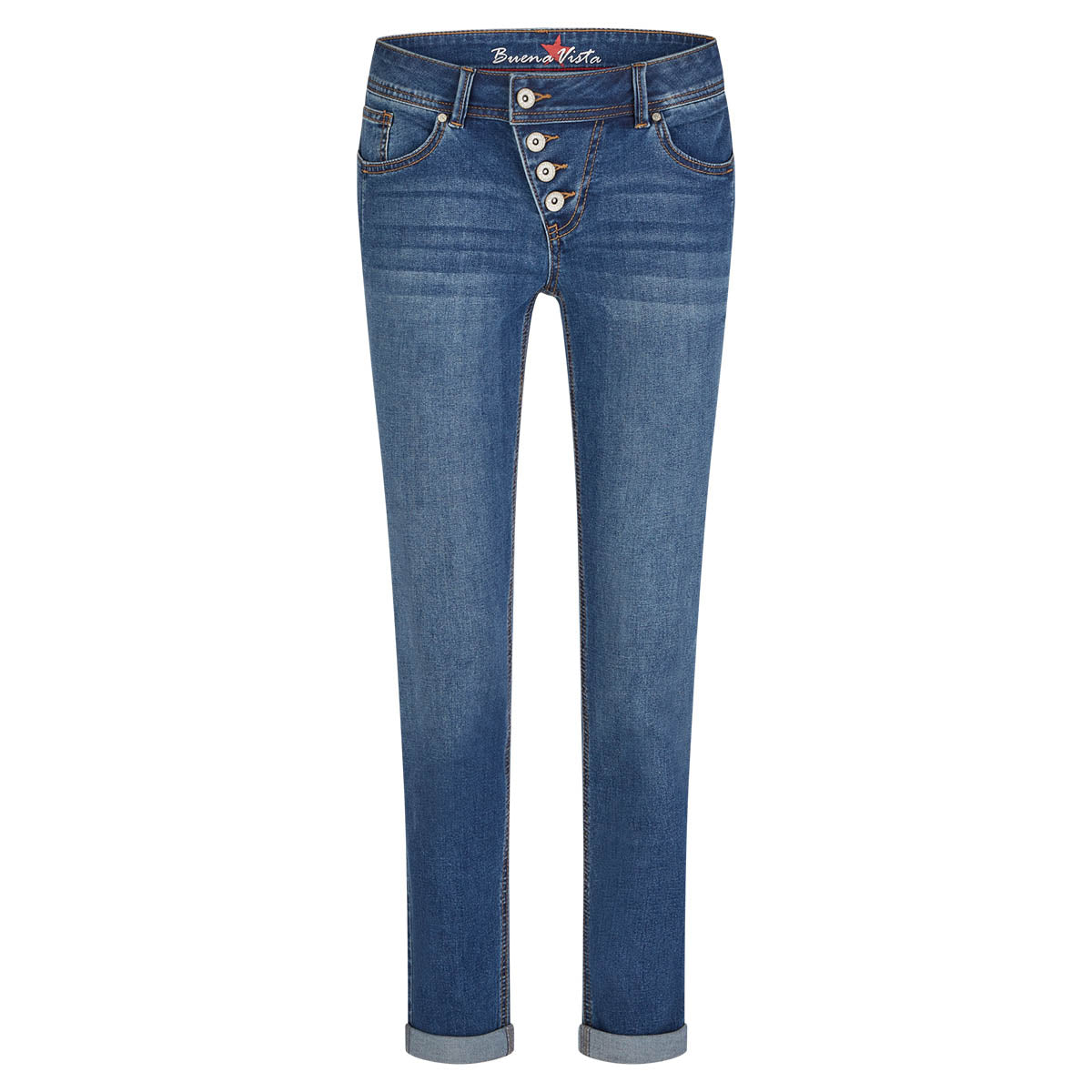 Buena Vista Damen Jeans Malibu Stretch Denim mid stone