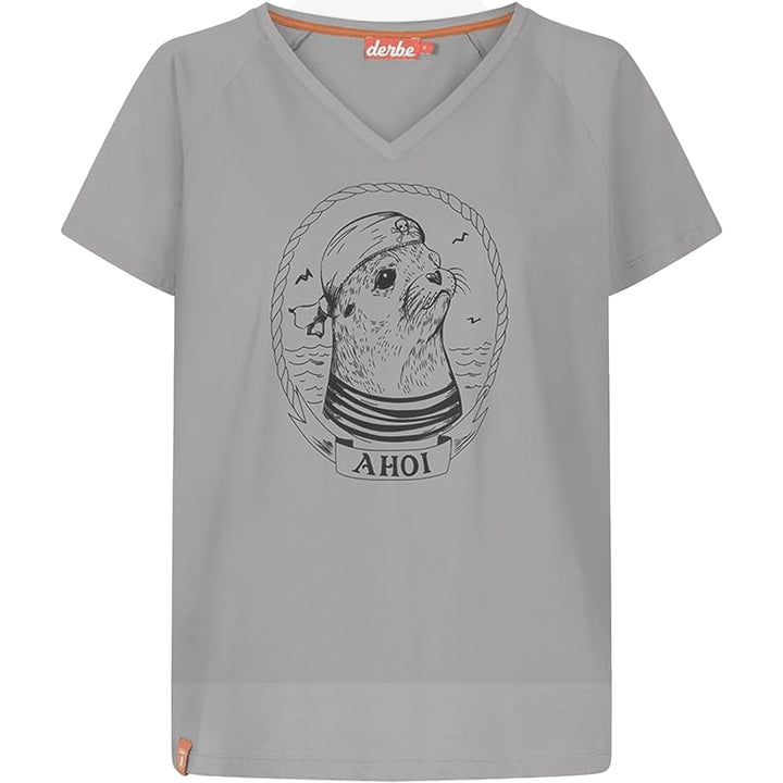 Derbe Damen T-Shirt V-Ausschnitt Matrosenrobbe