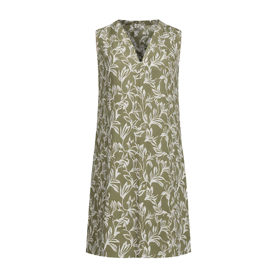 Timezone Damen Kleid Printed Sleeveless – olive leaf aop