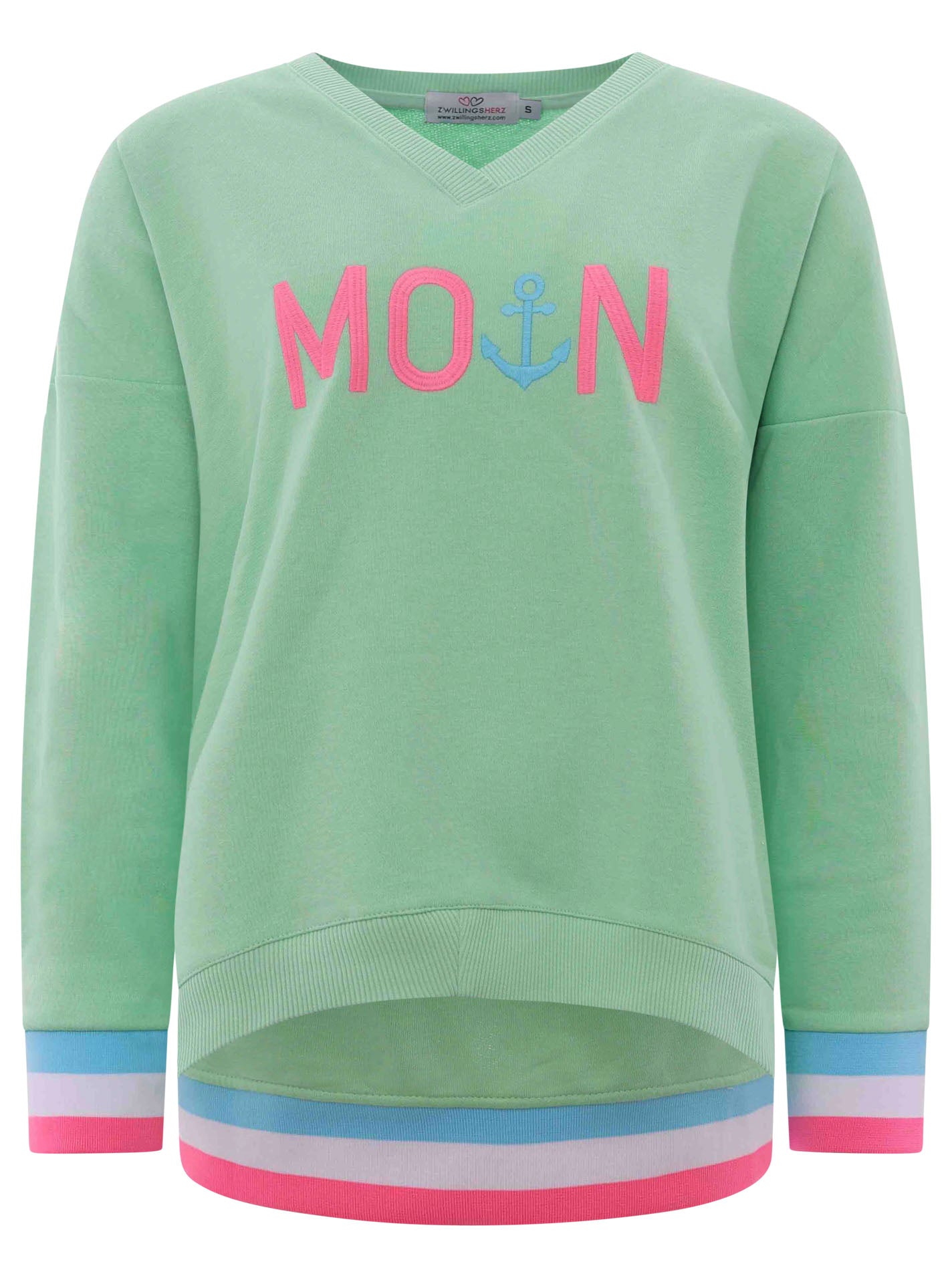 Zwillingsherz Damen Sweatshirt V-Neck "MoinZH"