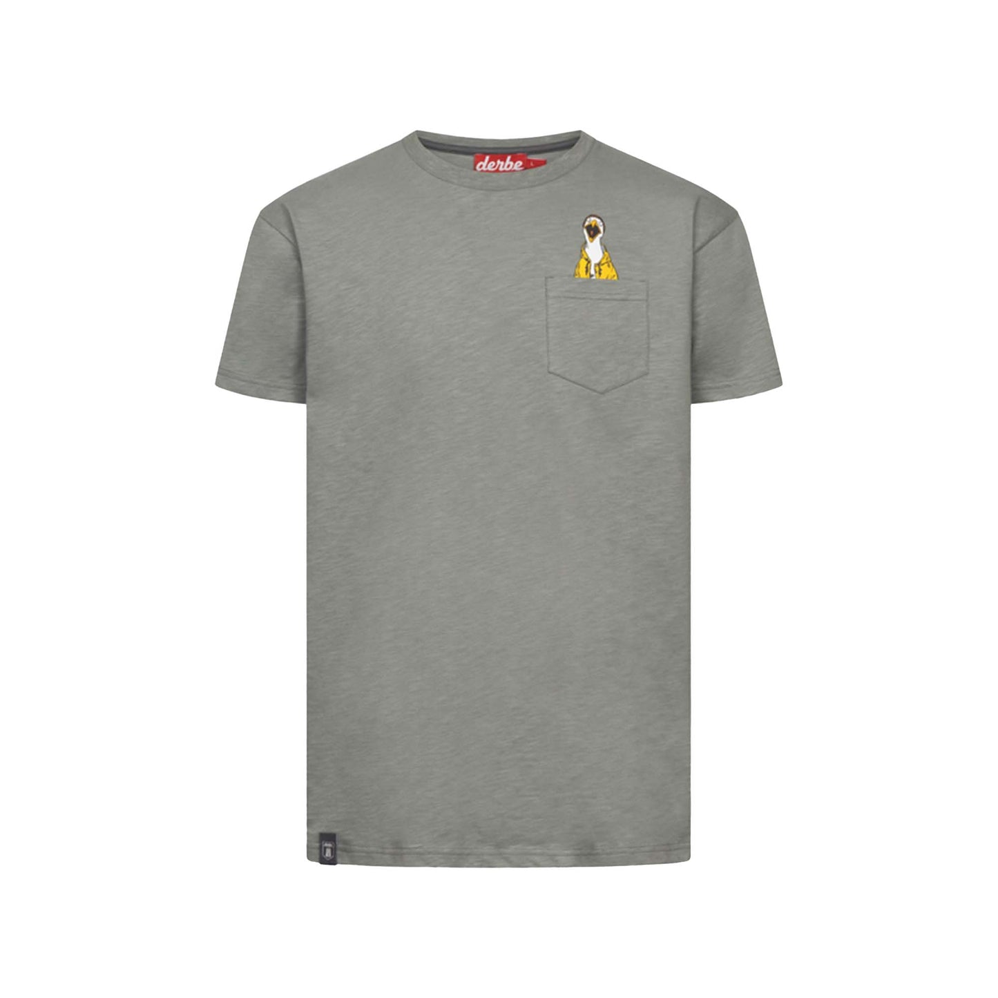 Derbe Herren T-Shirt Schreimöwe Pocket – neutral gray