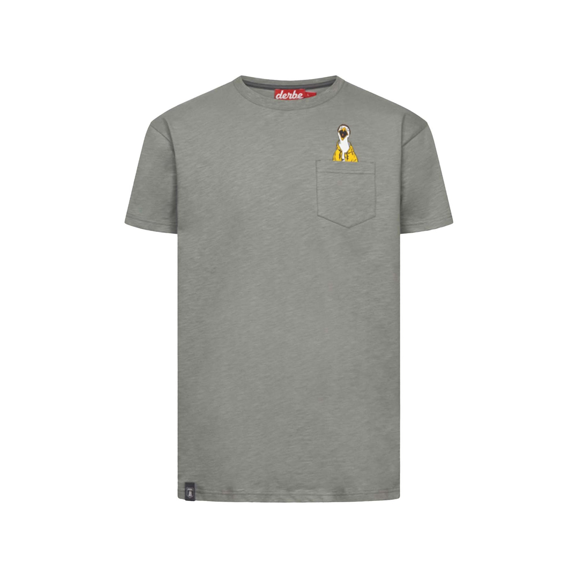 Derbe Herren T-Shirt Schreimöwe Pocket – neutral gray