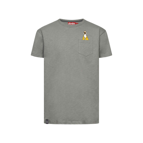 Derbe Herren T-Shirt Schreimöwe Pocket – neutral gray