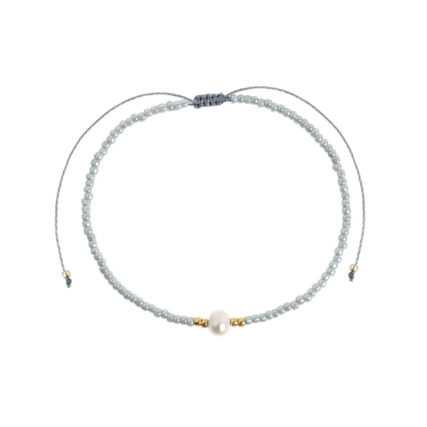 Timi Damen Armband Alba - Perle mit Perlen-Makramee
