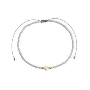 Timi Damen Armband Alba - Perle mit Perlen-Makramee