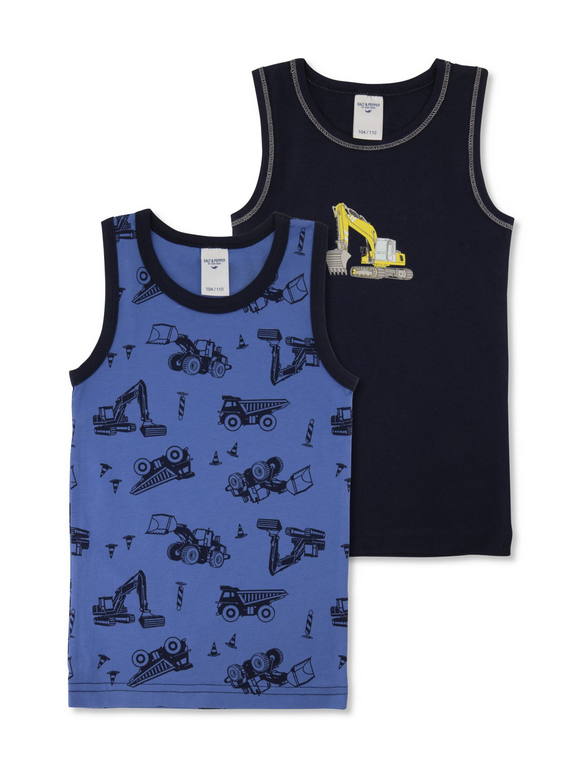 Salt and Pepper Boy Unterhemd Singlet 2er set Baustellen Motiv