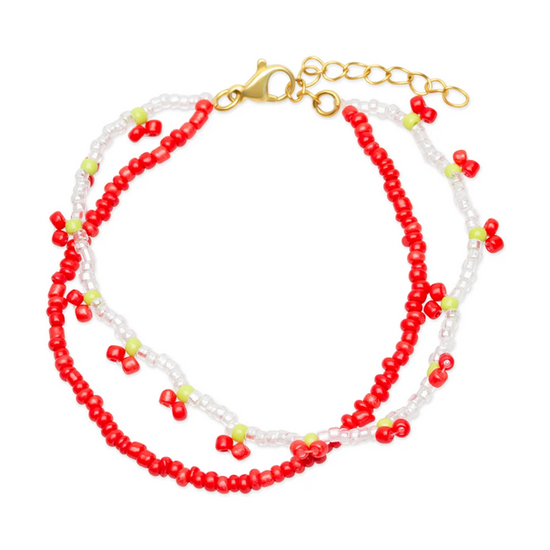 Timi Damen Accessoires Leonie - Kirschperlenarmband Doppelt