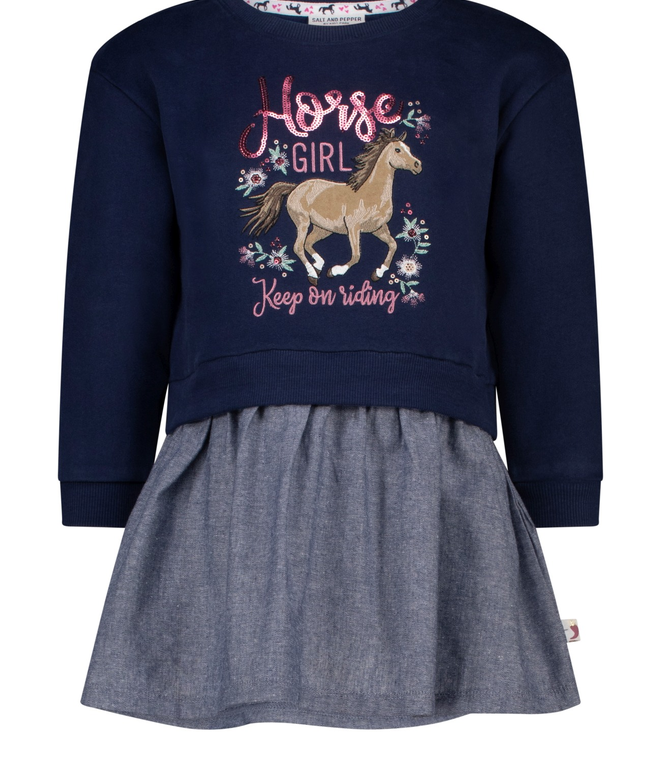salt and pepper Mädchen Sweatkleid Pferd Emb Pailletten 55520318730