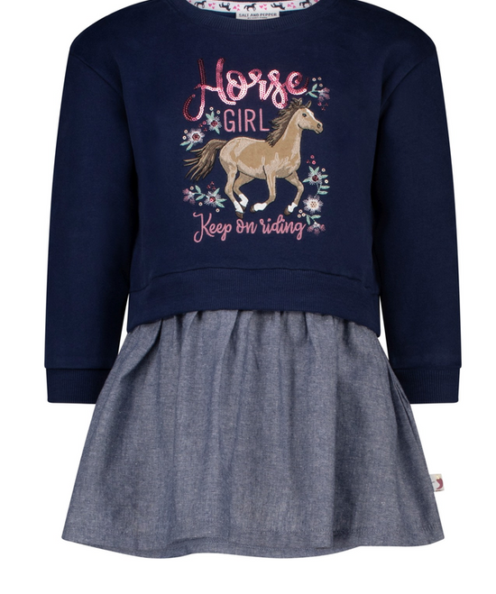 salt and pepper Mädchen Sweatkleid Pferd Emb Pailletten 55520318730