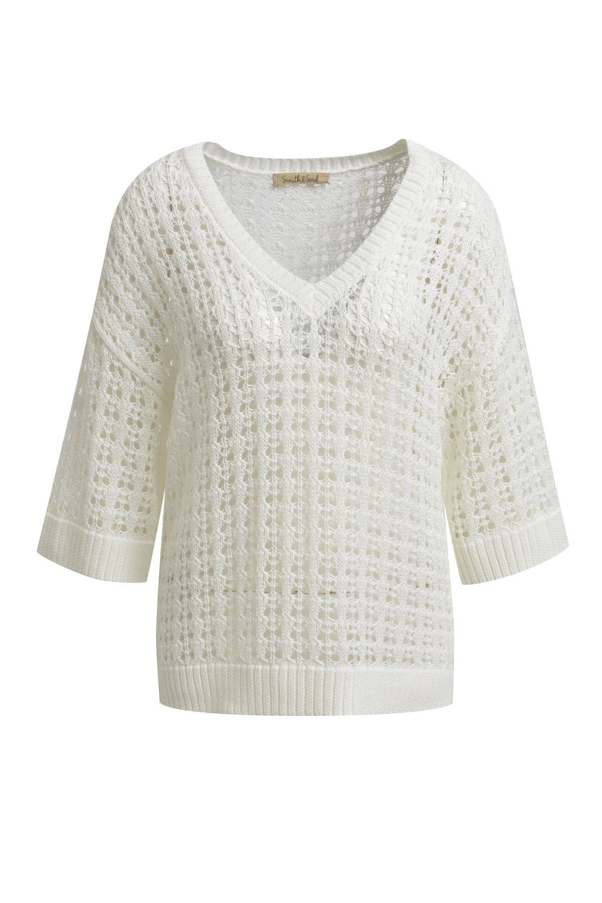 Smith & Soul Damen Crochet Half Slv Pullover