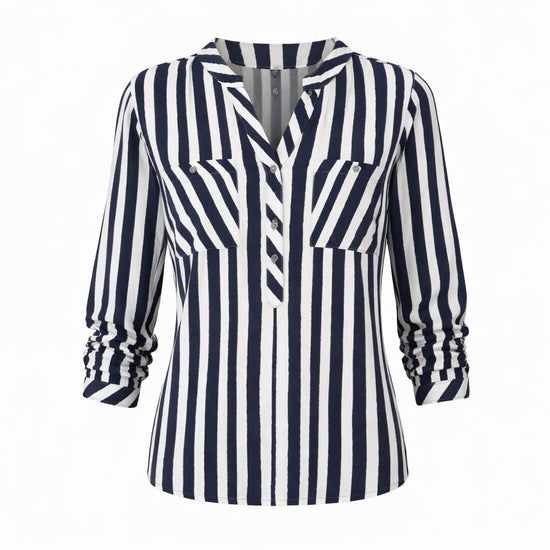 Timezone Damen Bluse Henley stripe