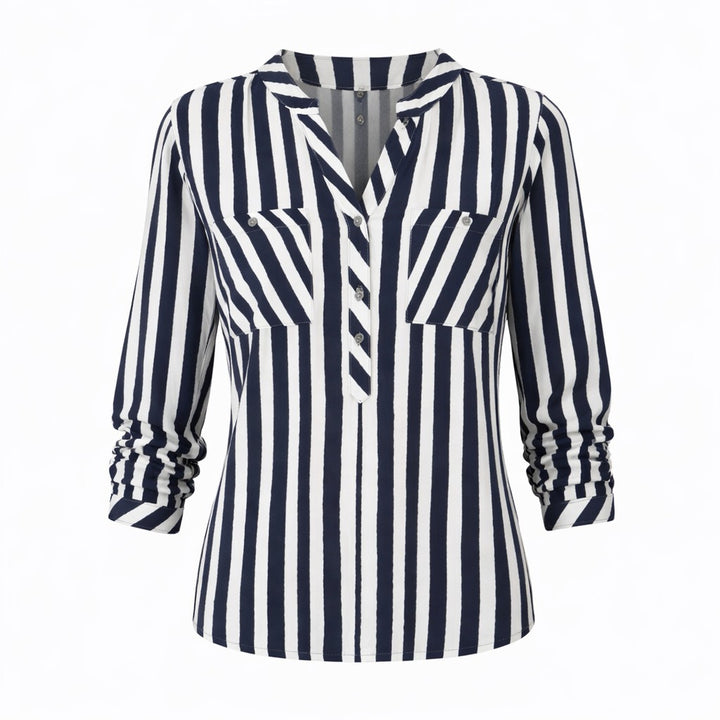 Timezone Damen Bluse Henley stripe