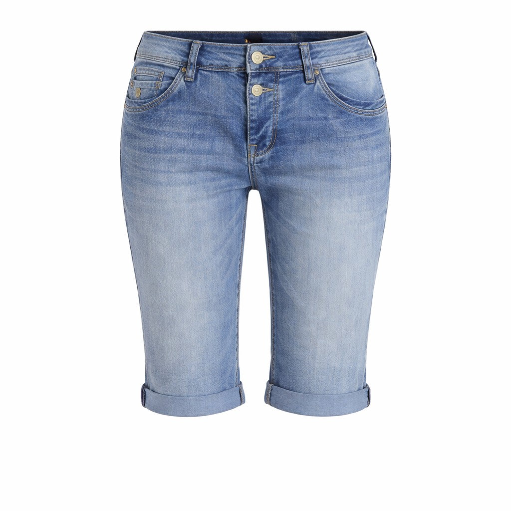 Timezone Damen Jeans Short Slim NaliTZ – fresh indigo wash