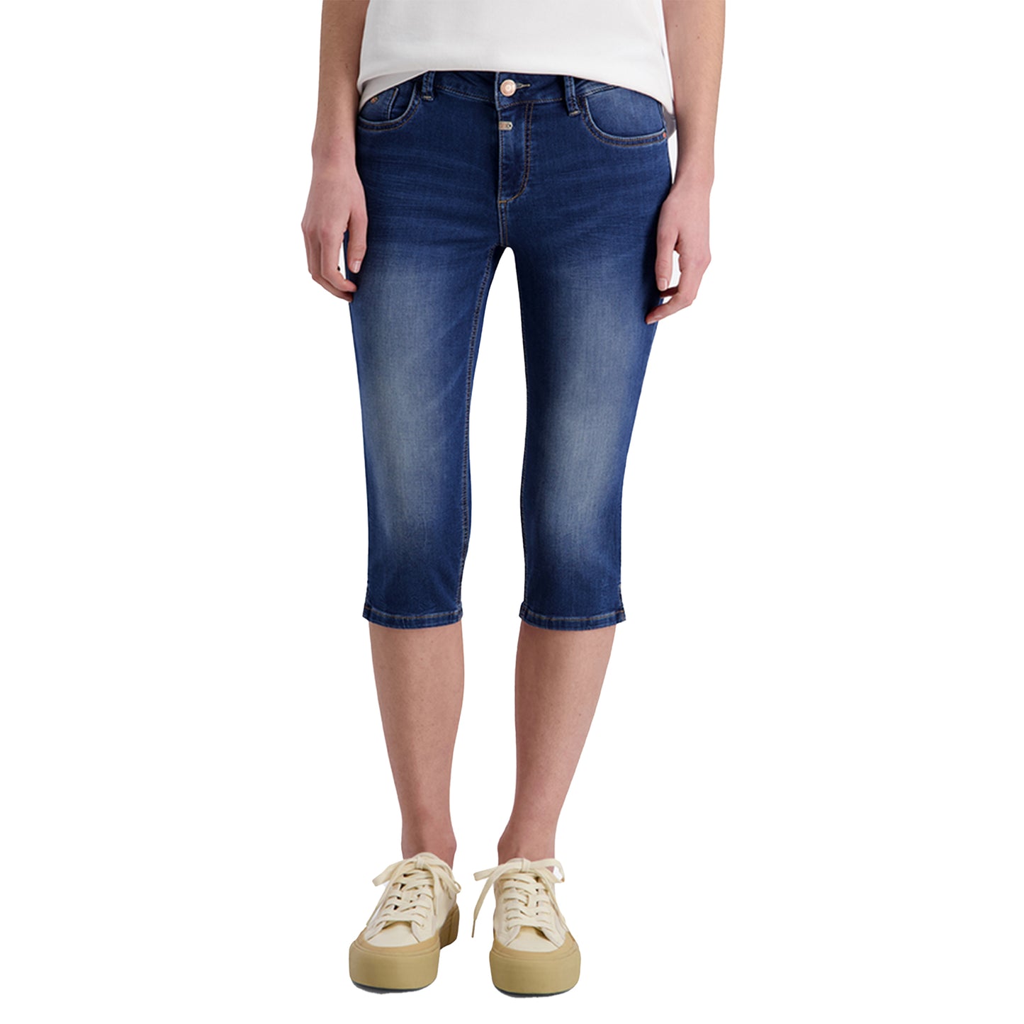 Timezone Damen Jeans Caprihose  AleenaTZ 3/4  – brisk blue wash