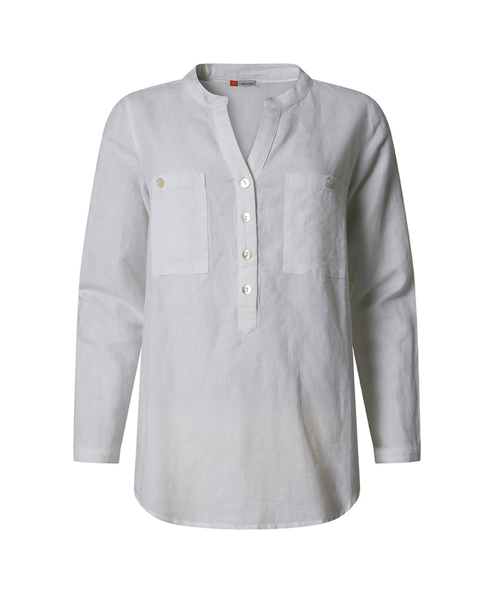 Timezone Damen Bluse Henley Linon Blouse