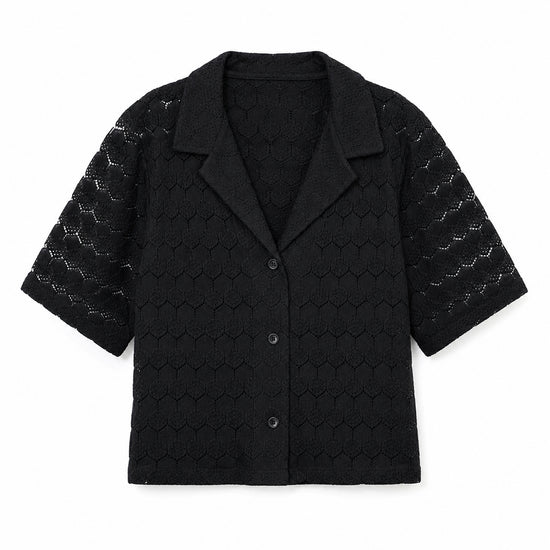 Kleinigkeit Damen Bluse Tine Strickler Crop Shört