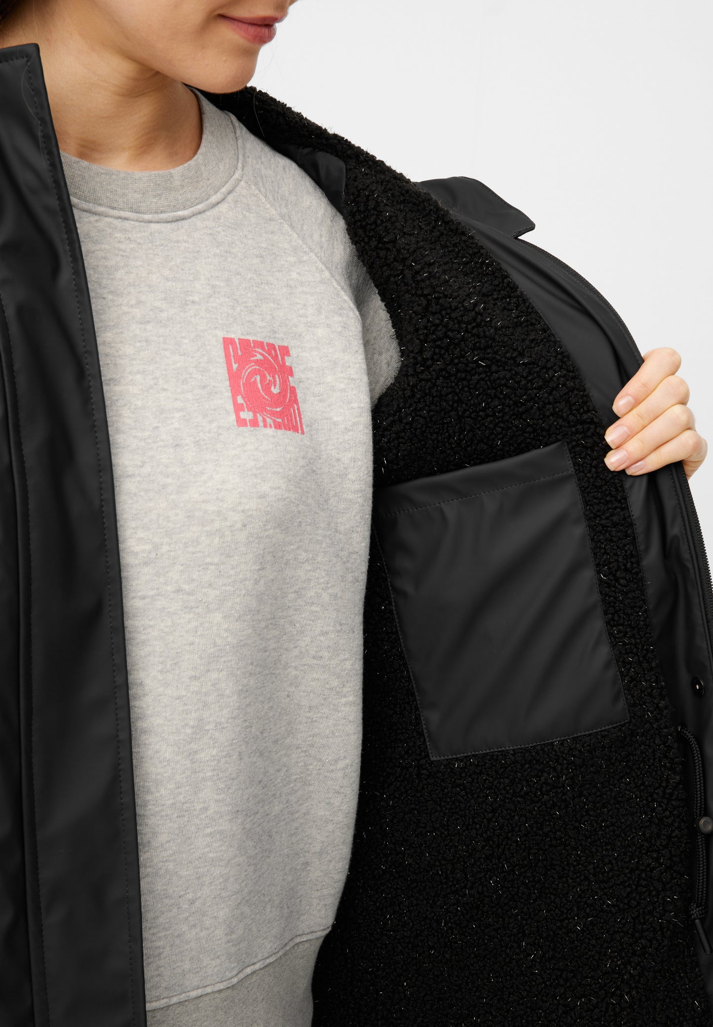 Derbe Damen Regenjacke Friese Tidaholm - glitter jet black/glitter