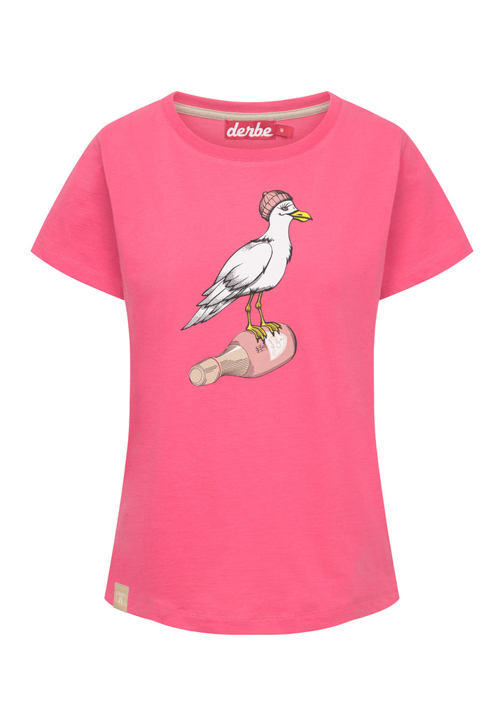 Derbe Damen T-Shirt Sturmmöwin - azalea/rose tan