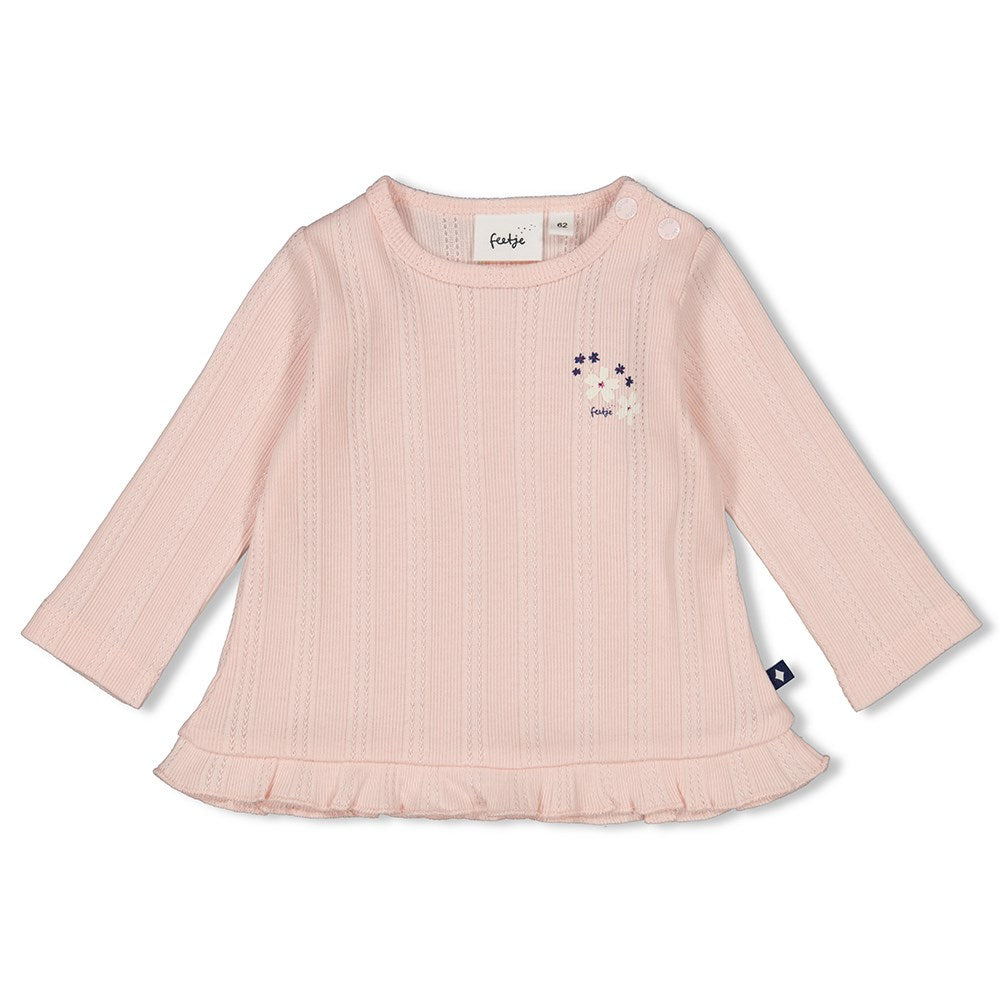 Feetje Baby Girls Ajour geripptes Longsleeve - Midnight Flowers 51602409