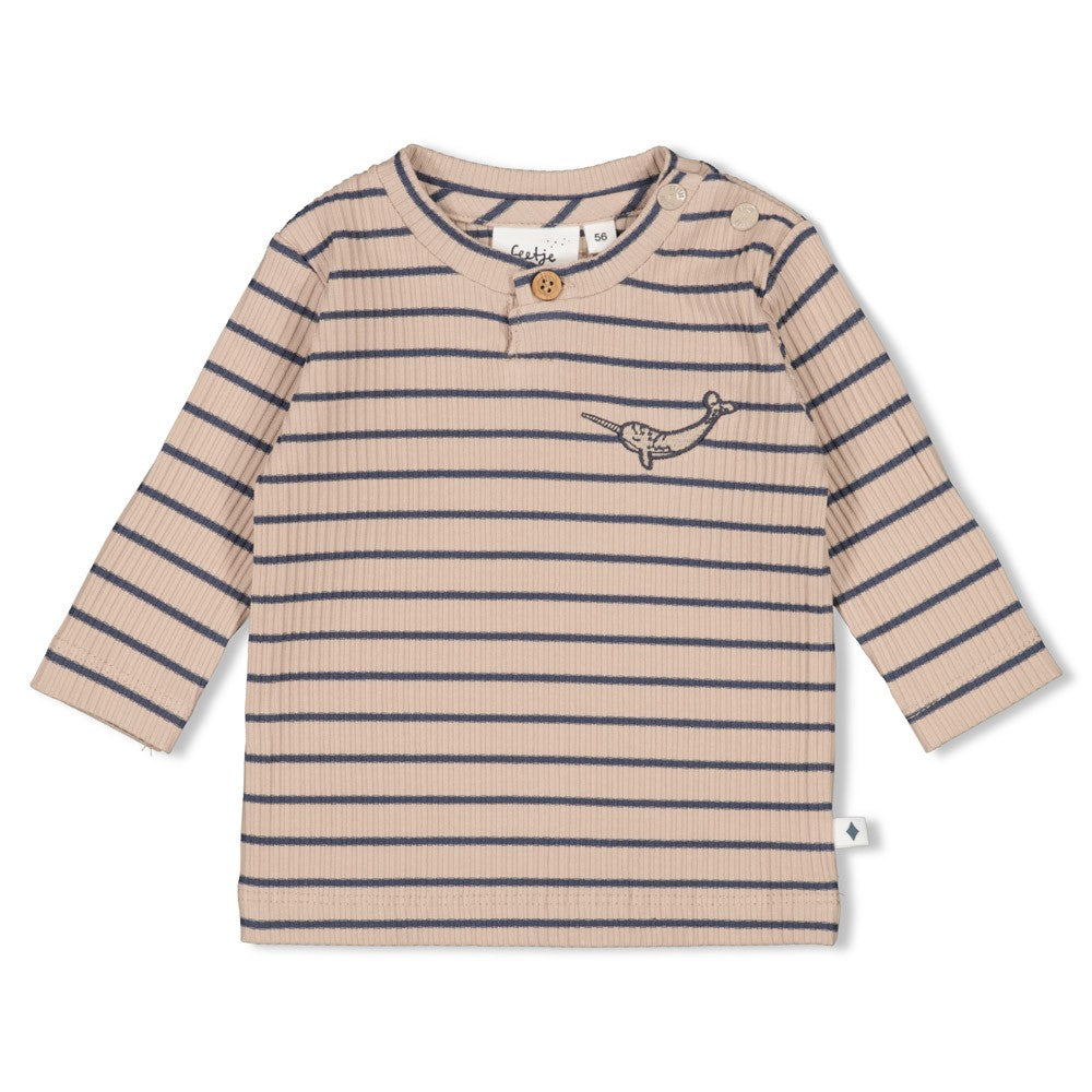 Feetje Baby Jungen Gerippte Langarmshirt Ringel - Narwal 51602591