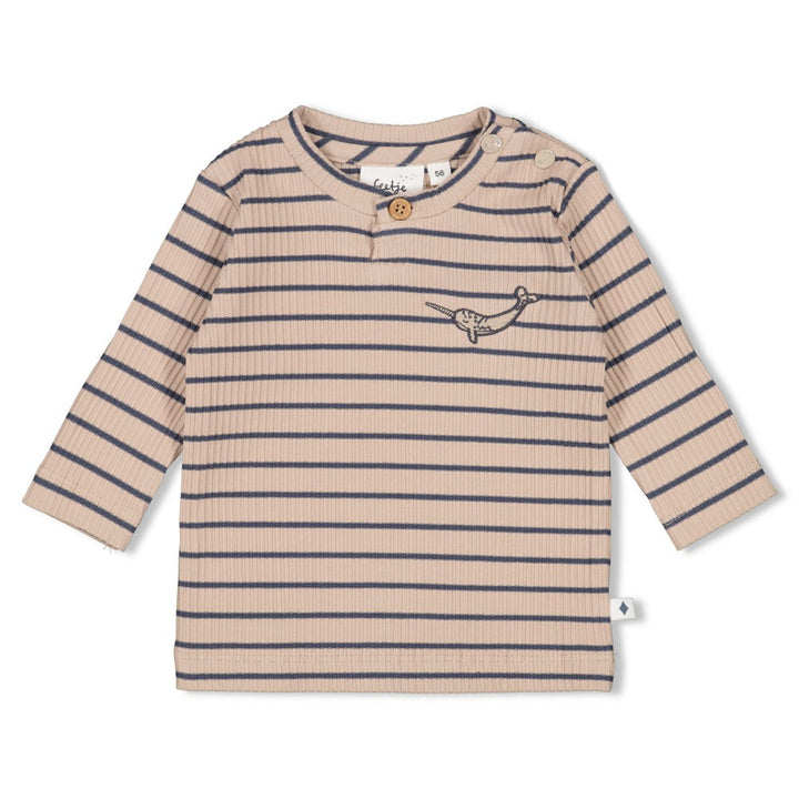 Feetje Baby Jungen Gerippte Langarmshirt Ringel - Narwal 51602591