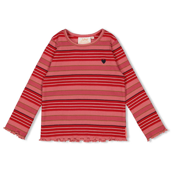 Jubel Mädchen Gerippte Longsleeve Ringel - Queen Of Hearts 91600441