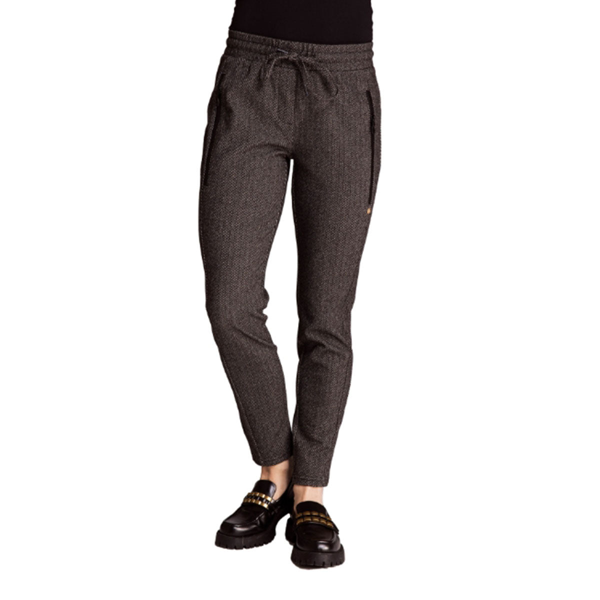 Zhrill Damen Jogg-Pants ZHCHIARA HERRINGBONE TANNIN