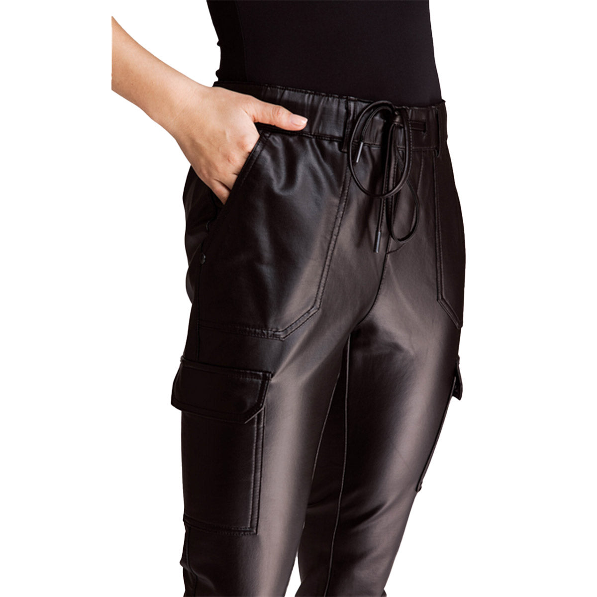 Zhrill Damen Cargohose ZHDAISEY COATED - jet black