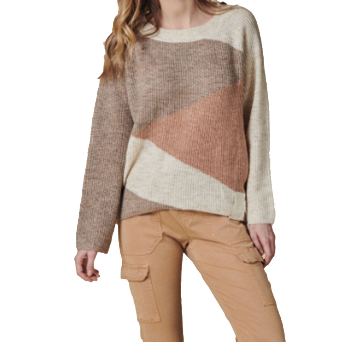 Zhrill Damen Strickpullover ZHISABELLA PATCH FOG