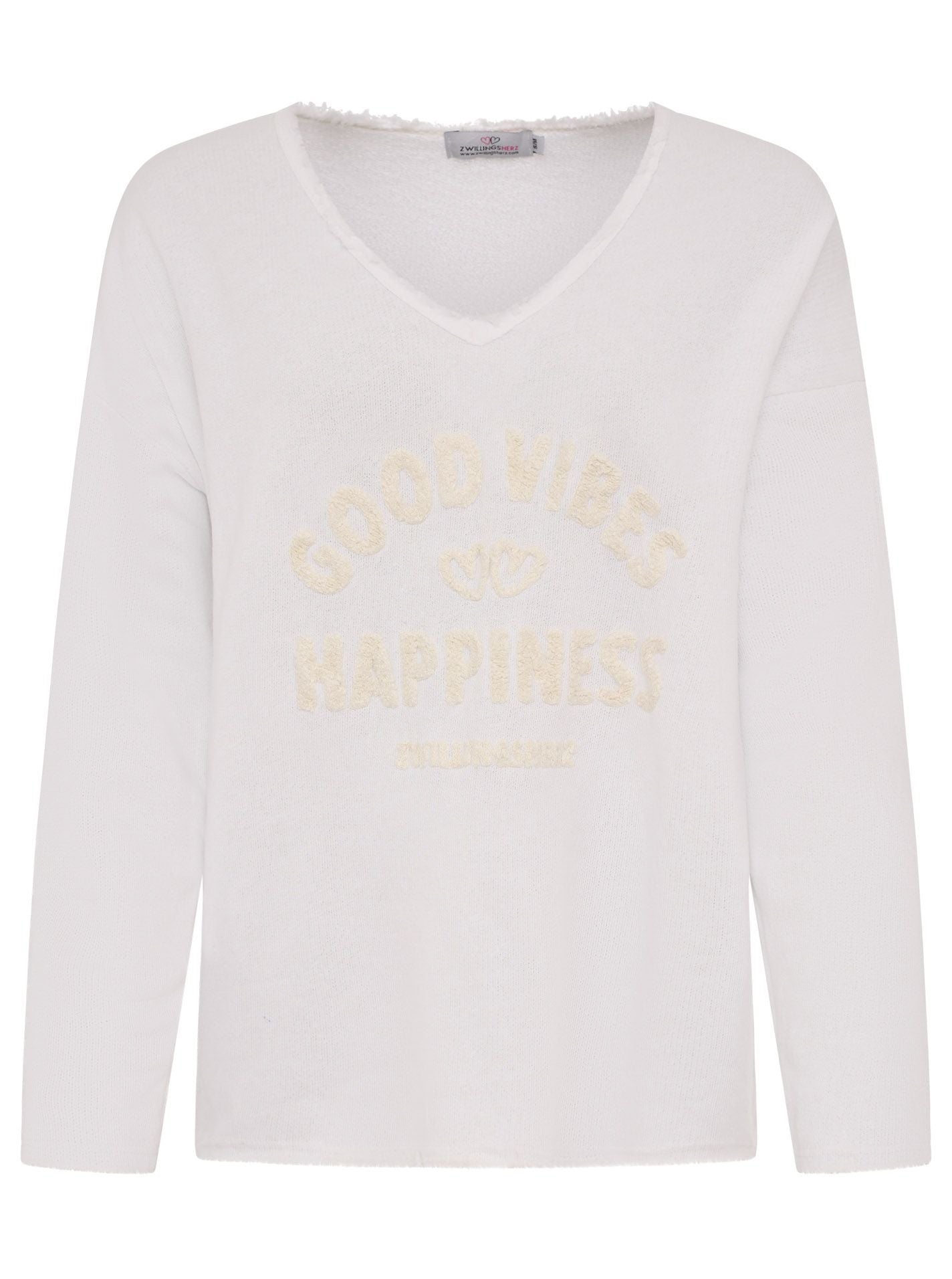 Zwillingsherz Damen Sweatshirt BW " Good Vibes & Happiness"