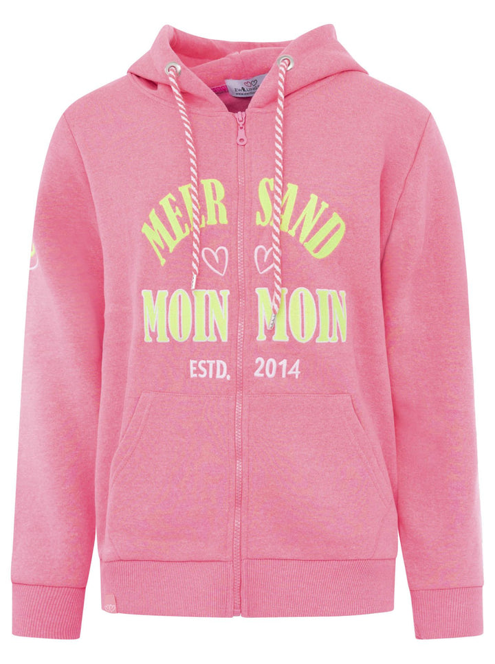 Zwillingsherz Damen Kapuzensweatjacke "Moin Moin"