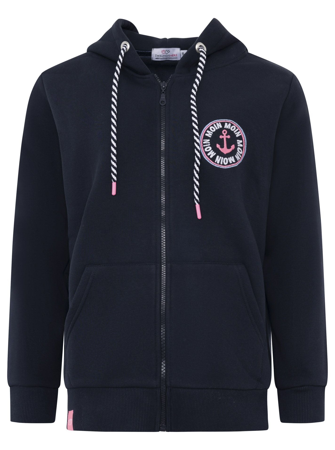 Zwillingsherz Damen Kapuzensweatjacke "Anker Kreis Classic"