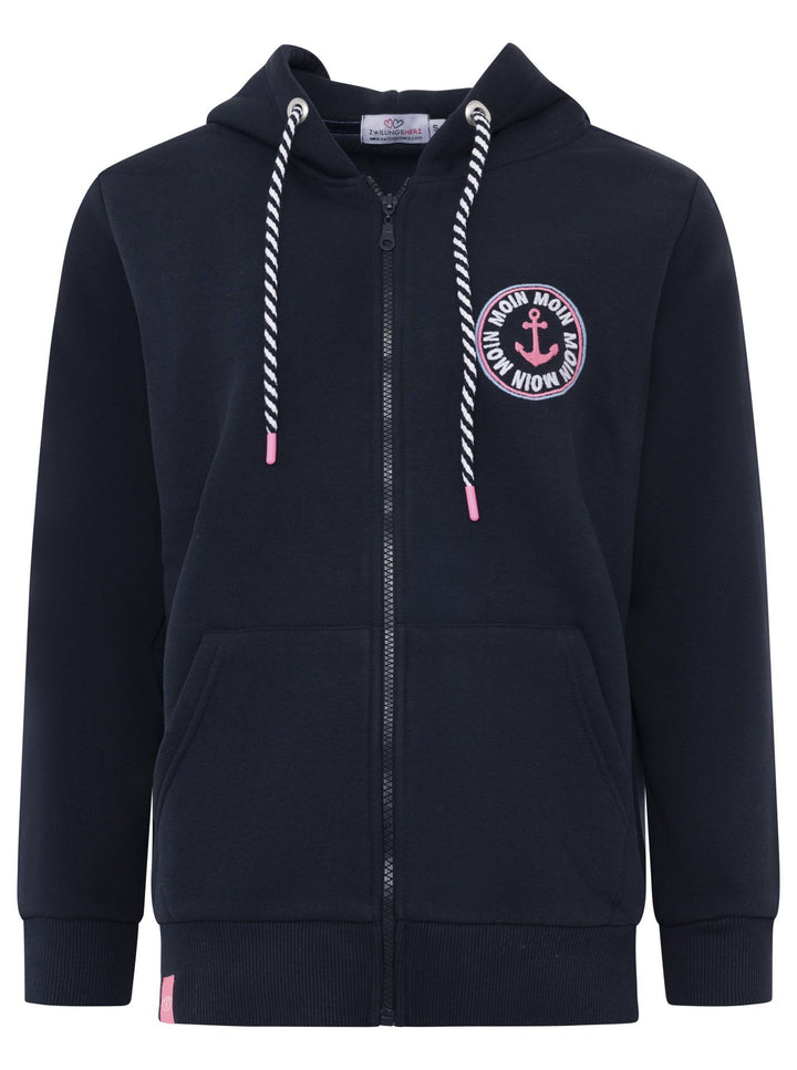 Zwillingsherz Damen Kapuzensweatjacke "Anker Kreis Classic"