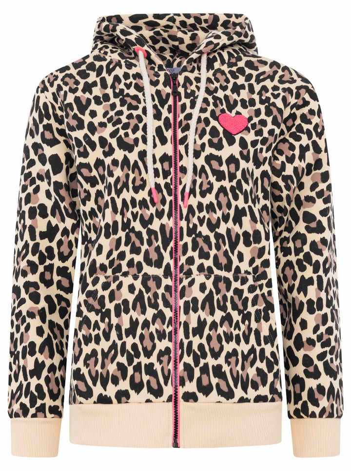 Zwillingsherz Damen Kapuzensweatjacke "Leo AOP"