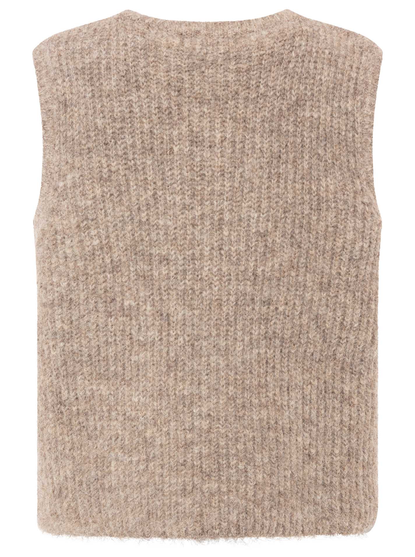 Zwillingsherz Damen Strickweste mit Knöpfen und Patch