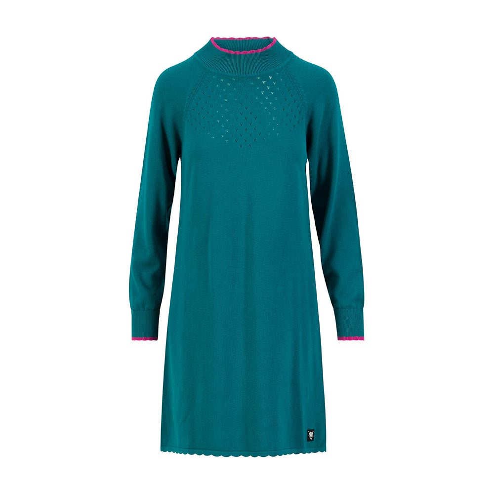 Blutsgeschwister Damen Strickkleid Deliciously Easy shimmering nightlife green
