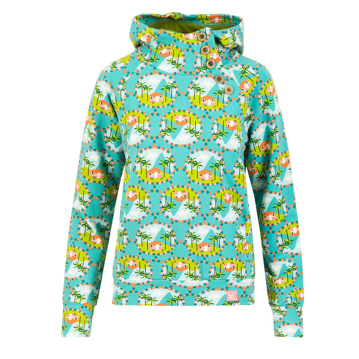 Blutsgeschwister Damen Kapuzensweatshirt Oh So Nett Hooded canaries camping