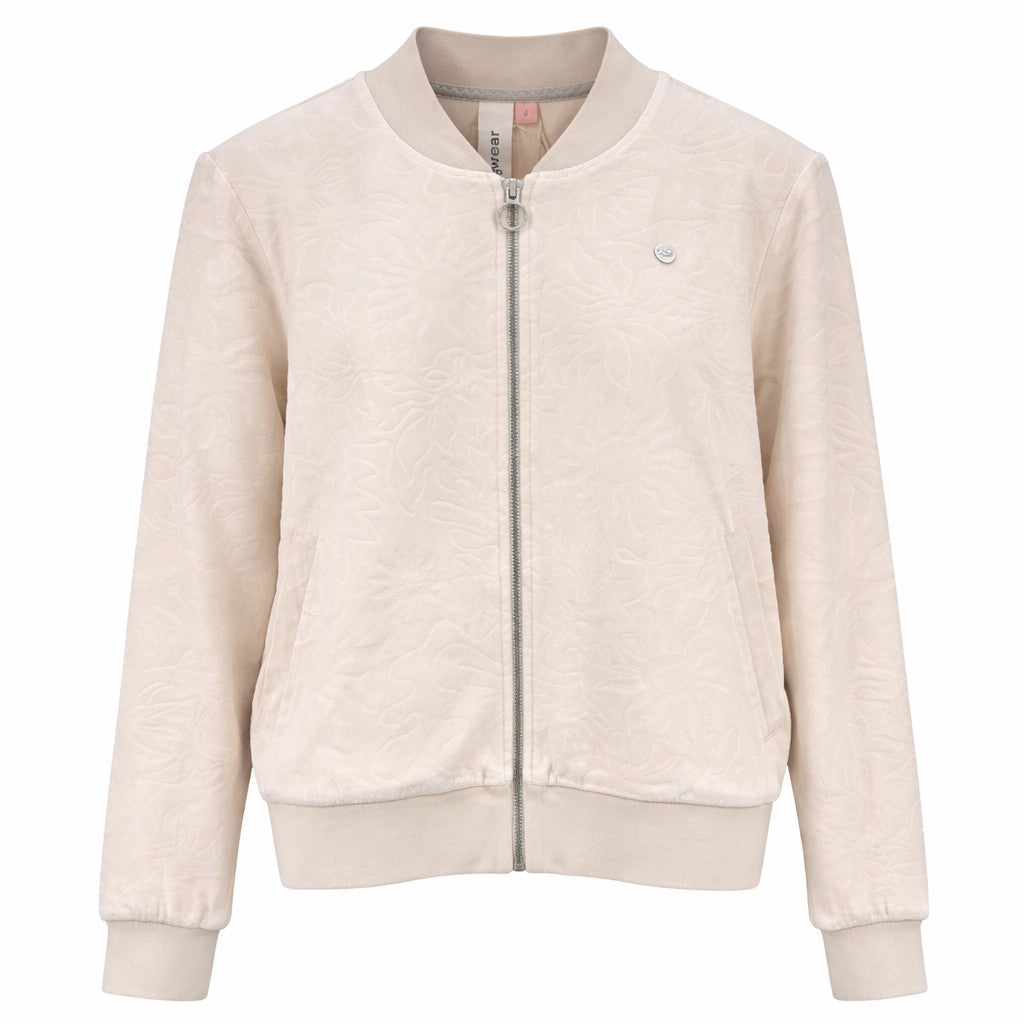 Ragwear Damen Sweatjacke Samt Doron Embosse – ecru