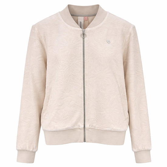 Ragwear Damen Sweatjacke Samt Doron Embosse – ecru