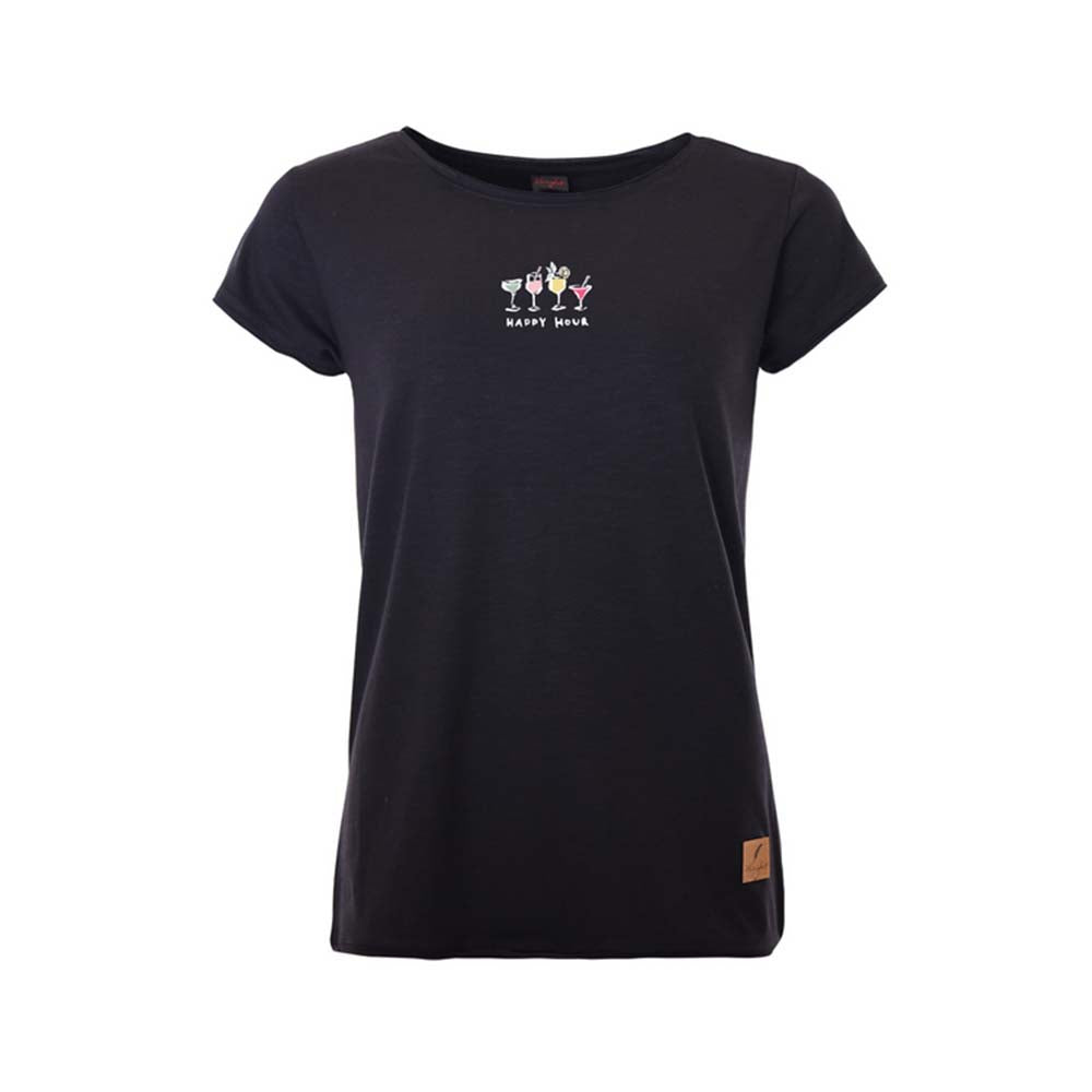 Kleinigkeit Damen T-Shirt Loosefit Happy Hour  – black