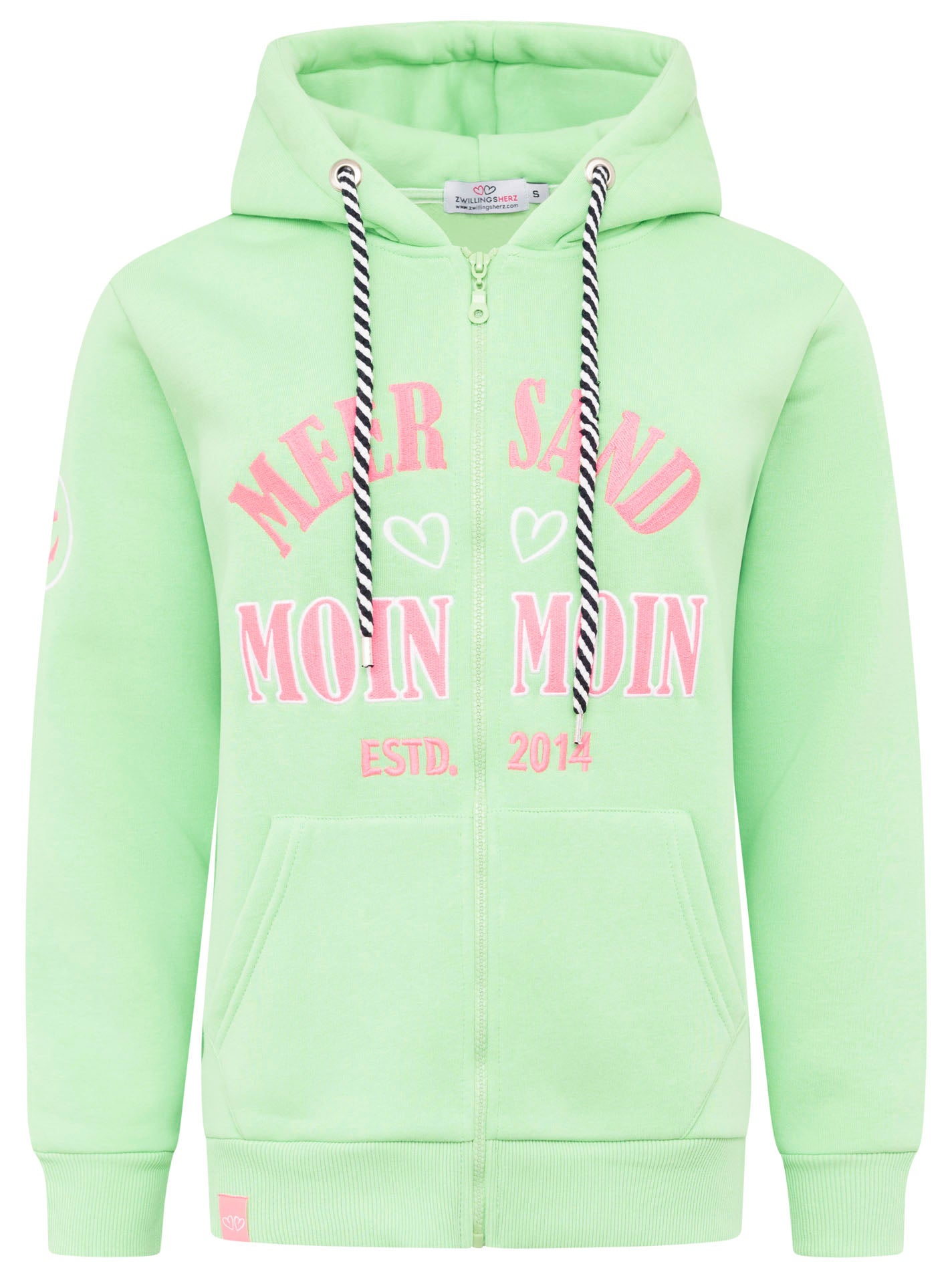 Zwillingsherz Damen Kapuzensweatjacke "Moin Moin"