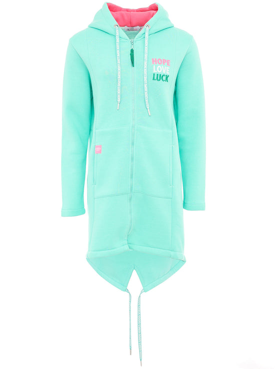 Zwillingsherz Damen Hoodiemantel BW "Hope Love Luck"