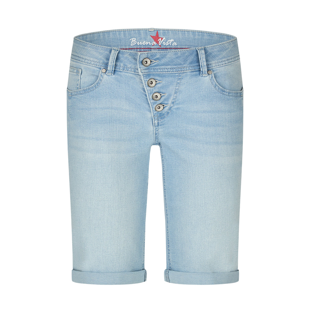 Buena Vista Damen Short Malibu Stretch Denim - light stone