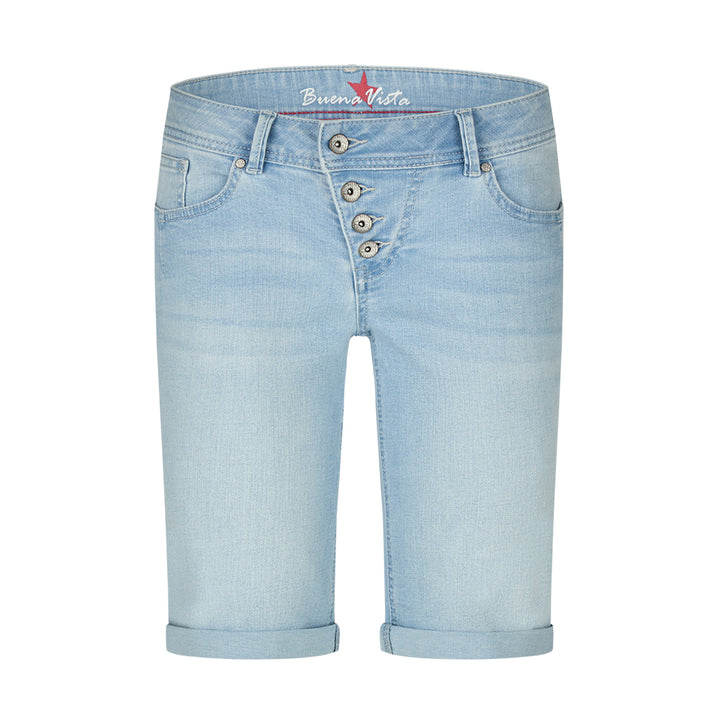 Buena Vista Damen Short Malibu Stretch Denim - light stone