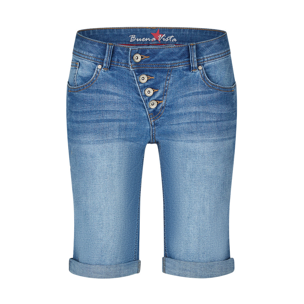 Buena Vista Damen Short Malibu Stretch Denim - mid stone