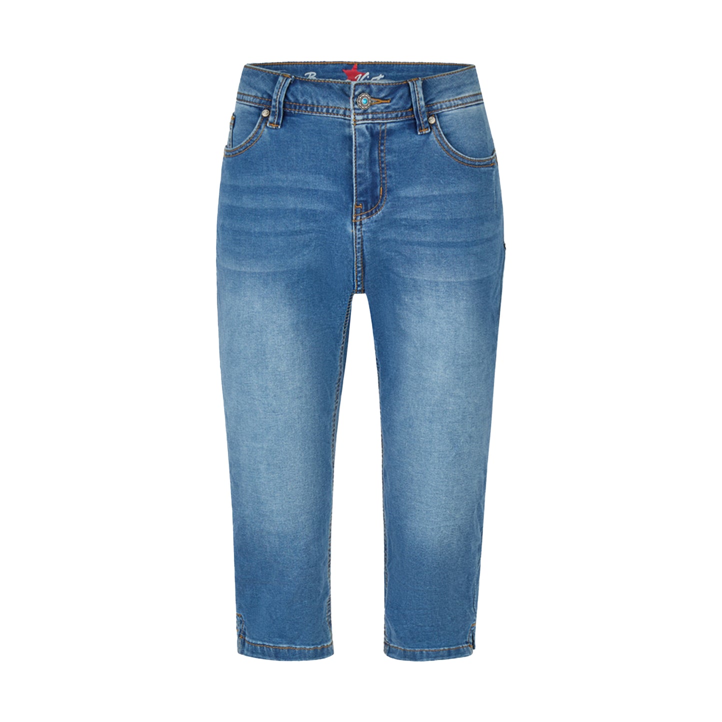 Buena Vista Damen Capri Hose Malibu-Zip high Capri cozy denim