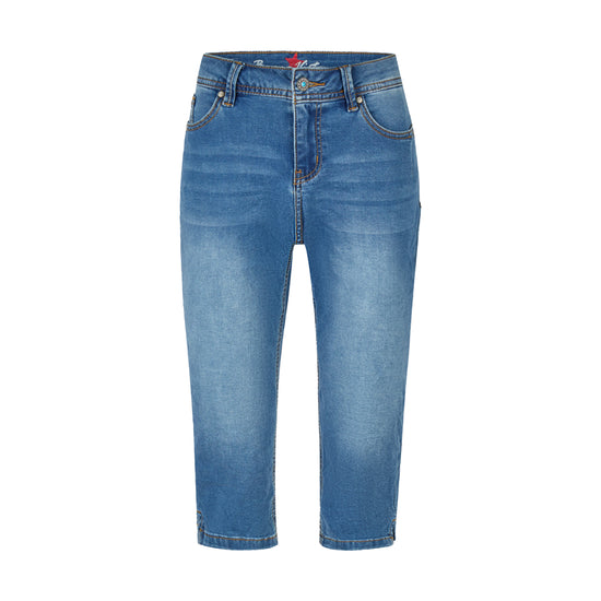 Buena Vista Damen Capri Hose Malibu-Zip high Capri cozy denim