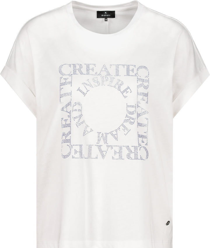 Monari Damen T-Shirt mit Strass Schrift