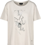 Monari Damen T-Shirt  mit Glanz-Print und Strass Schrift