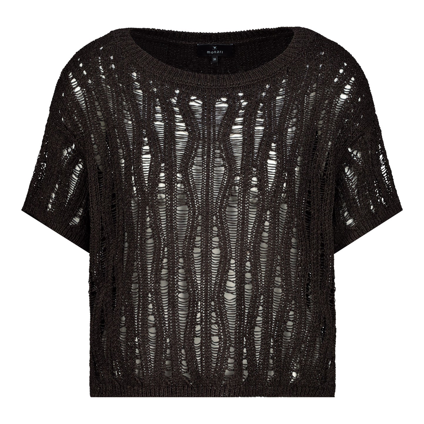 Monari Damen Strickpullover mit Ajour-Struktur